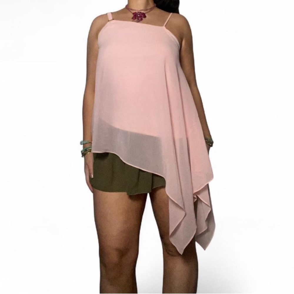 Y2K Asymmetrical Fairycore Blush Pink Suzy Shier Tank Top 💕